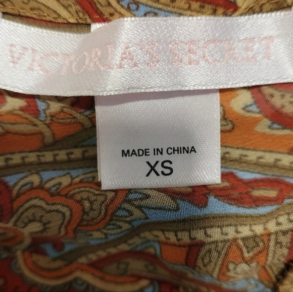 Victoria's Secret Vintage Rust Paisley Strapless Slip Dress Cutout Maxi Dress XS - Picture 14 of 15